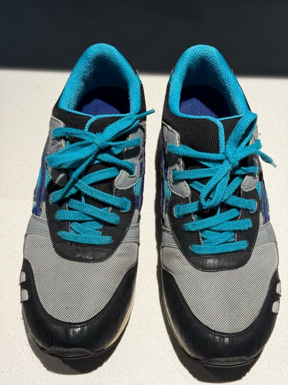 Asics Men's Sneakers in Teal, Gray & Black